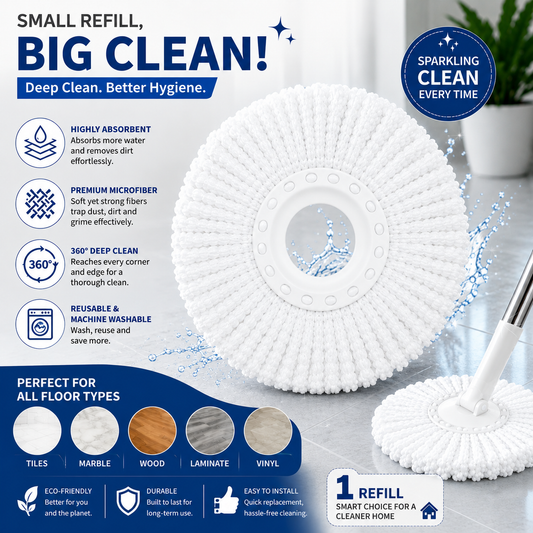 Premium Microfiber Mop Refill – Super Absorbent Replacement Head