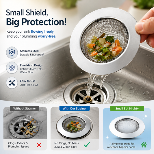 Premium Stainless Steel Sink Drain Jali | Kitchen Sink Strainer | Anti-Clog Waste Filter