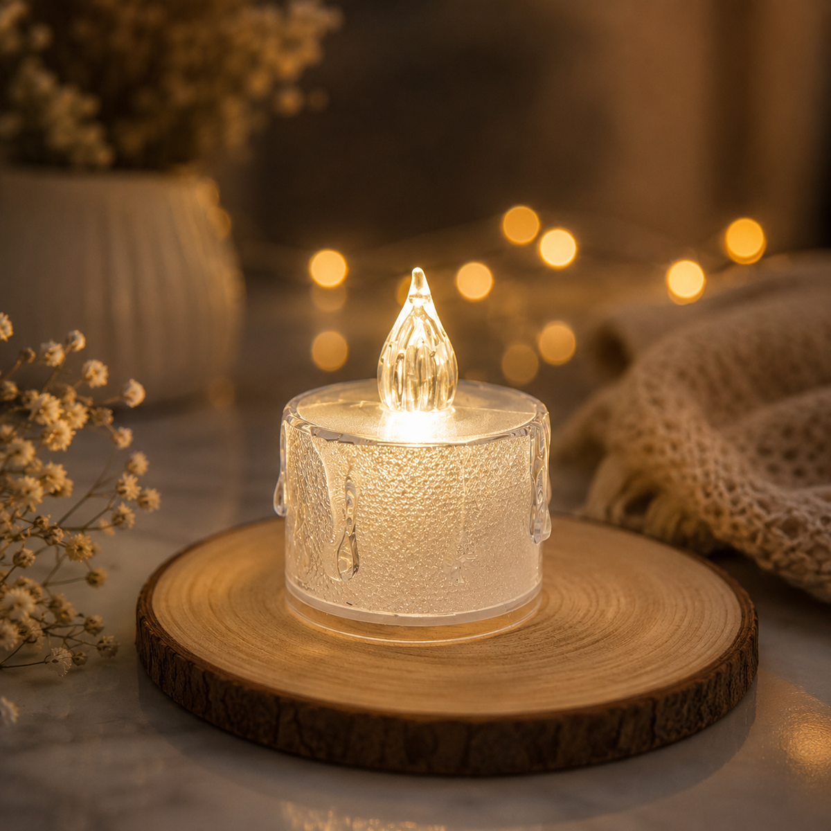 Flameless Warm LED Tea Light Candles 2 Inch | Pack of 24 Electric Candles
