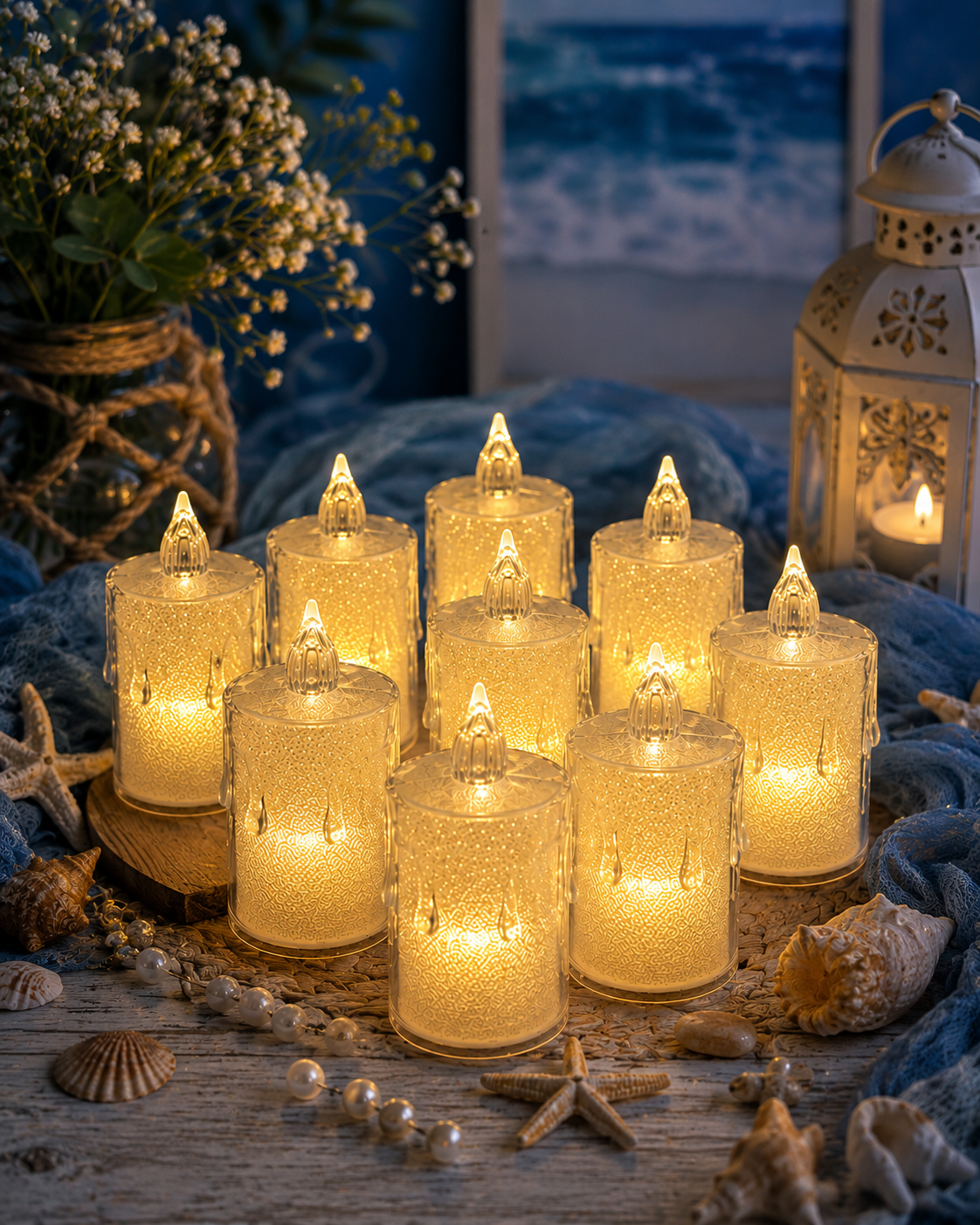 Flameless Warm LED Tea Light Candles 3 Inch | Pack of 24 Electric Candles