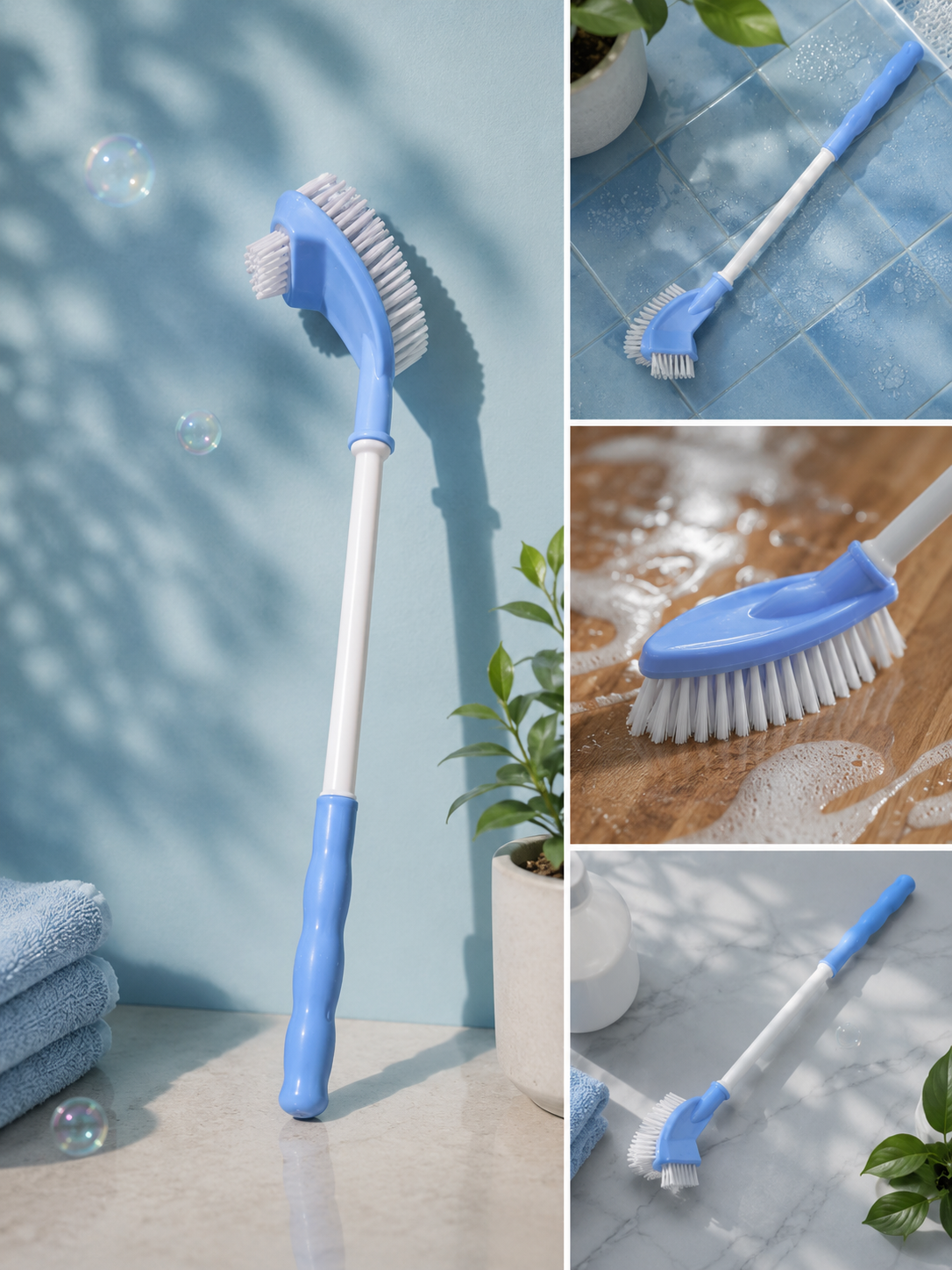 Double-Sided Toilet Cleaning Brush with Long Handle | Deep Cleaning Toilet Bowl Brush | Strong Durable Bristles | Ergonomic Grip | Bathroom Cleaning Tool